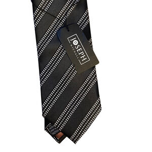 Joseph Elegant Black and White Striped Tie 60”